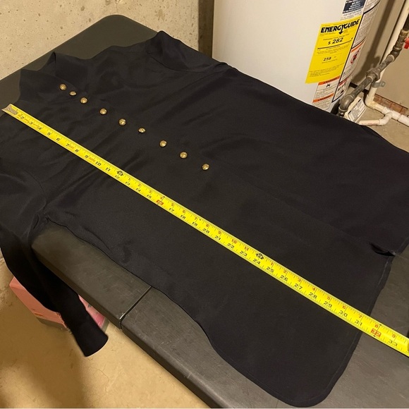 Dana Buchman Navy 100% Silk Military Gold Buttons Shirt Women's Size 4 - Picture 7 of 7